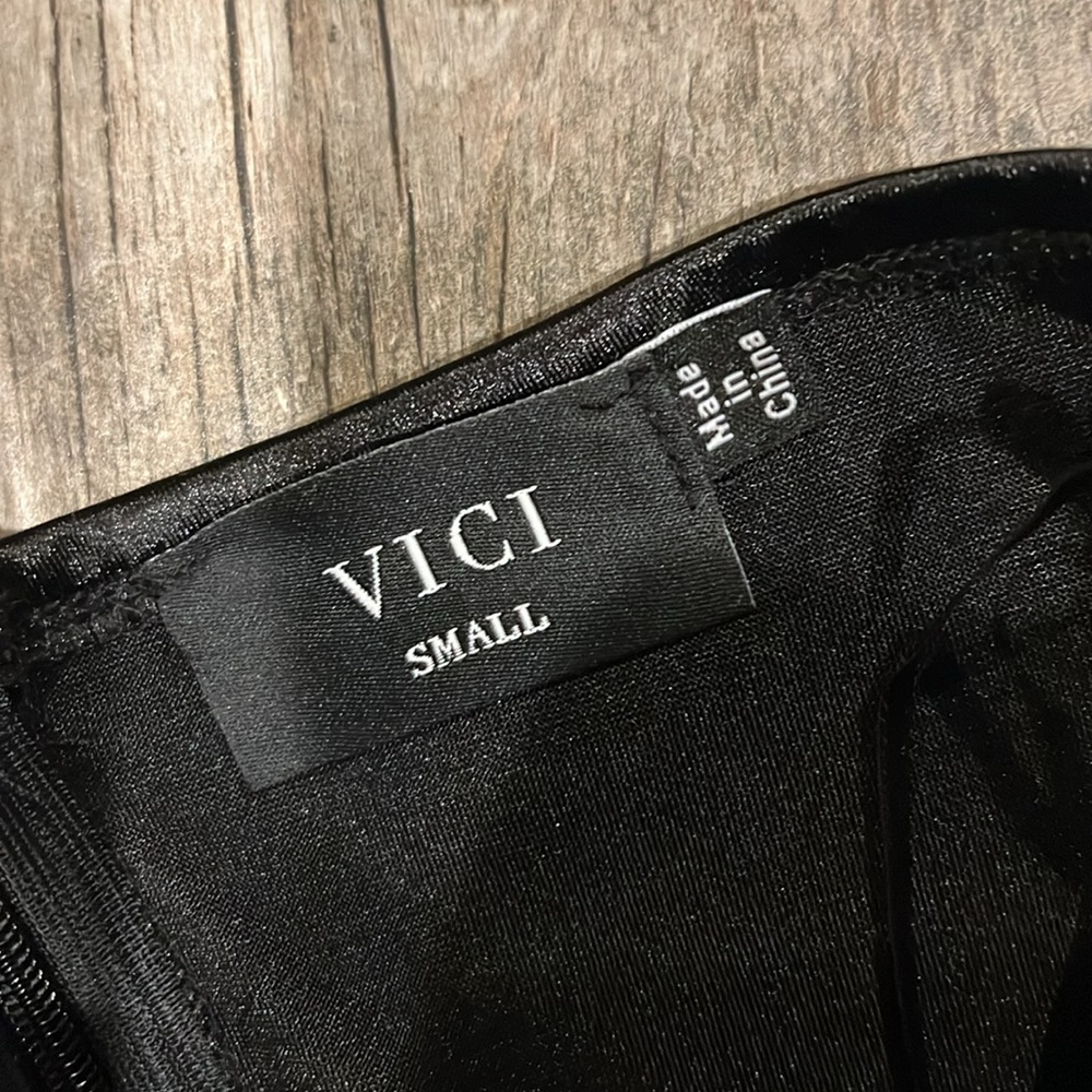 Vici Dark Romance Black Satin Strapless Corset Midi Dress New - Picture 7 of 9